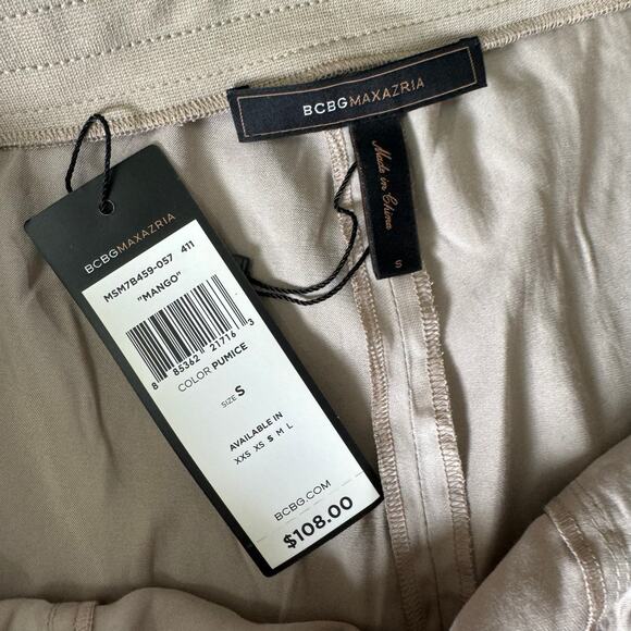 BCBGMaxazria Pumice Satin Drawstring Shorts Women’s size small NWT $108 - Picture 3 of 5